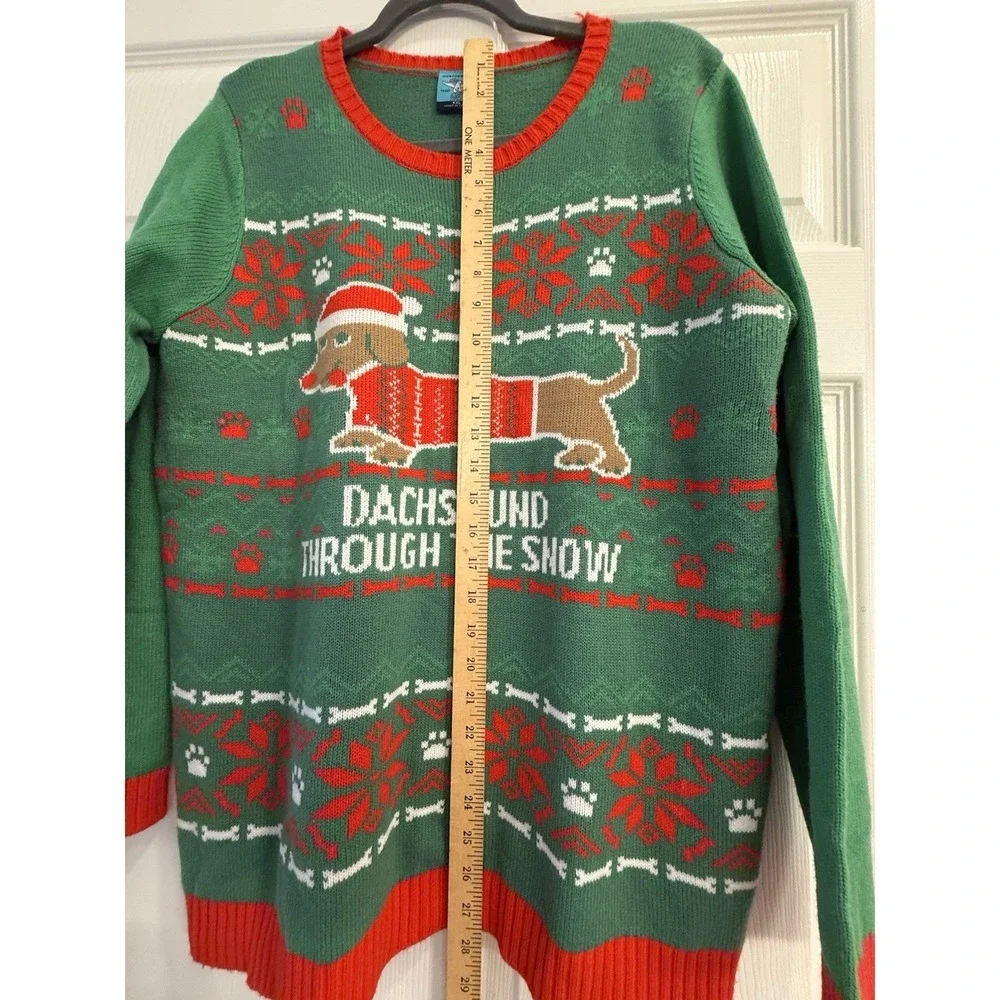 Norther Pole Dachshund‎ Christmas Sweater Wiener Dogs Pullover Women's Sz XXL